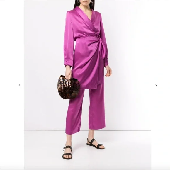 NANUSHKA silk Satin Wrap Dress - Picture 6 of 6